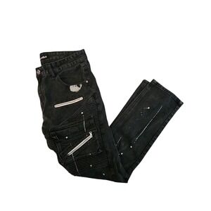 Diamond Stash Men's Size 32 Cotton‎ Black Distressed Denim Jeans